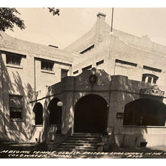 Masonic Temple Postcard Coldwater Michigan Vintage 1950 RPPC Eastern Star Chapel