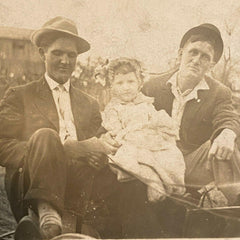 Men Little Girl Wagon Postcard Vintage RPPC Farm Barn All Identified