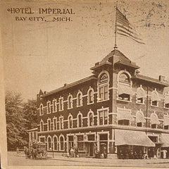 Hotel Imperial Postcard 1909 Vintage Bay City MI