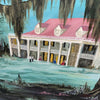 Southern Mansion Painting Linda Williams 1967 Canvas Spanish Moss Folk Art