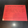 United States Customs New Car Vintage Sign 1940 Red Cardstock