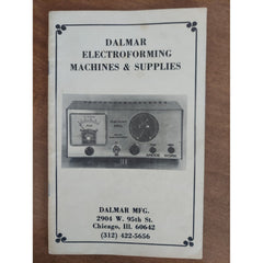 Dalmar Electroforming Machines Supplies Chicago IL Catalog Booklet Vintage 1970s