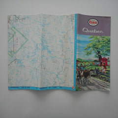 Esso Quebec Map Travel Vintage Advertising 1961 Road McCallum Chateauguay