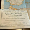 Central Europe and the Mediterranean Map National Geographic 1939 Vintage