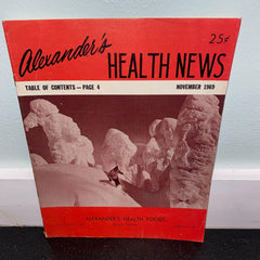 Alexander's Health News November 1969 magazine Health Foods Store Akron Ohio