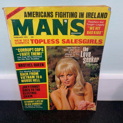 Man's Magazine February 1972 Vintage Men's Adventure Sleaze Sweats Corrupt Cops